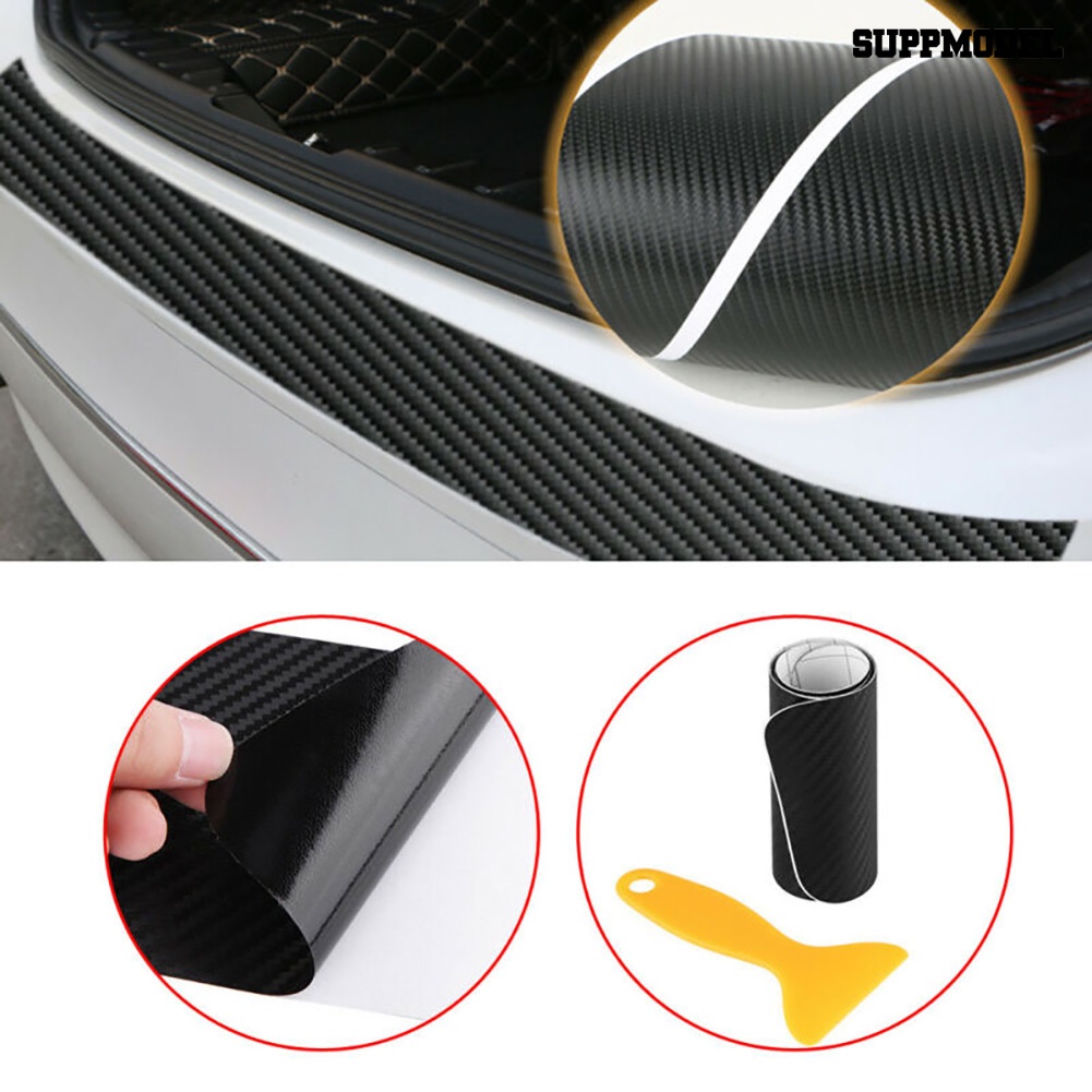 Stiker Pelindung Bumper Belakang Mobil Anti Gores Bahan Carbon Fiber Untuk Golf 6