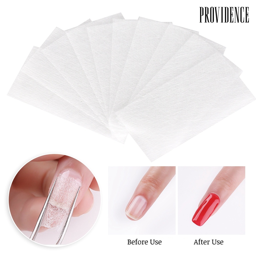 Providence 10Pcs No Paper Holder Quick Nail Art Extension Fiberglass Fiber Film Builder