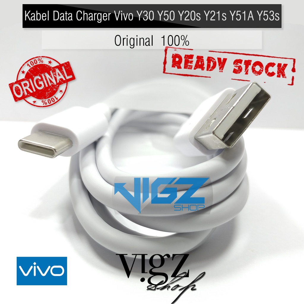 Kabel Data Charger Vivo Y30 Y50 Y51 Y20s Y21s Y51A Y53s USB Type C 2A Original 100%