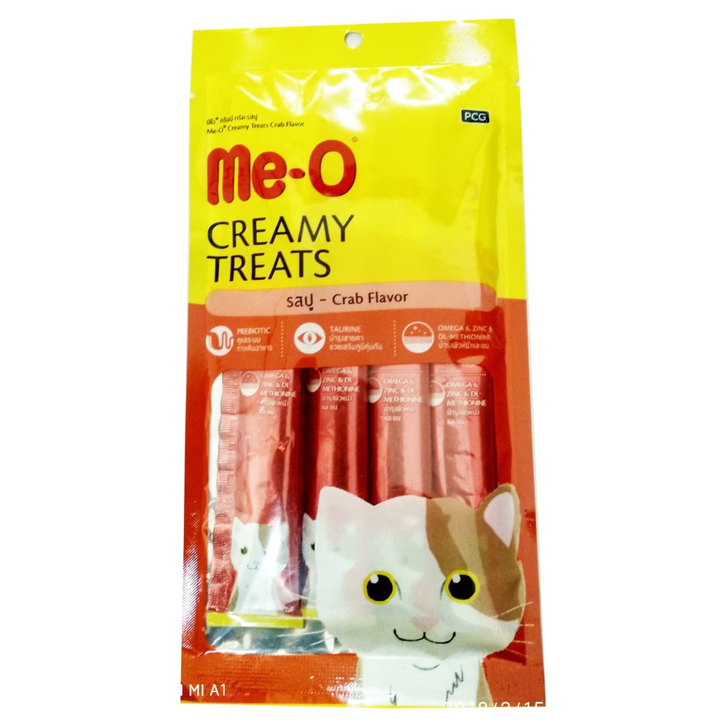 Meo Creamy Treats Crab Flavor 60gr - Snack Cair Kucing