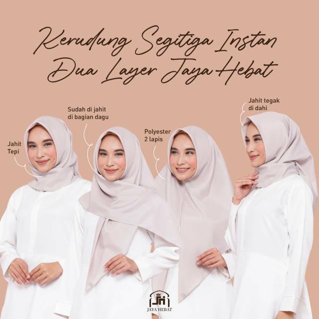 HIJAB SEGITIGA INSTAN 2 LAYER / HIJAB INSTAN / JILBAB INSTAN / KERUDUNG INSTAN NON JHT