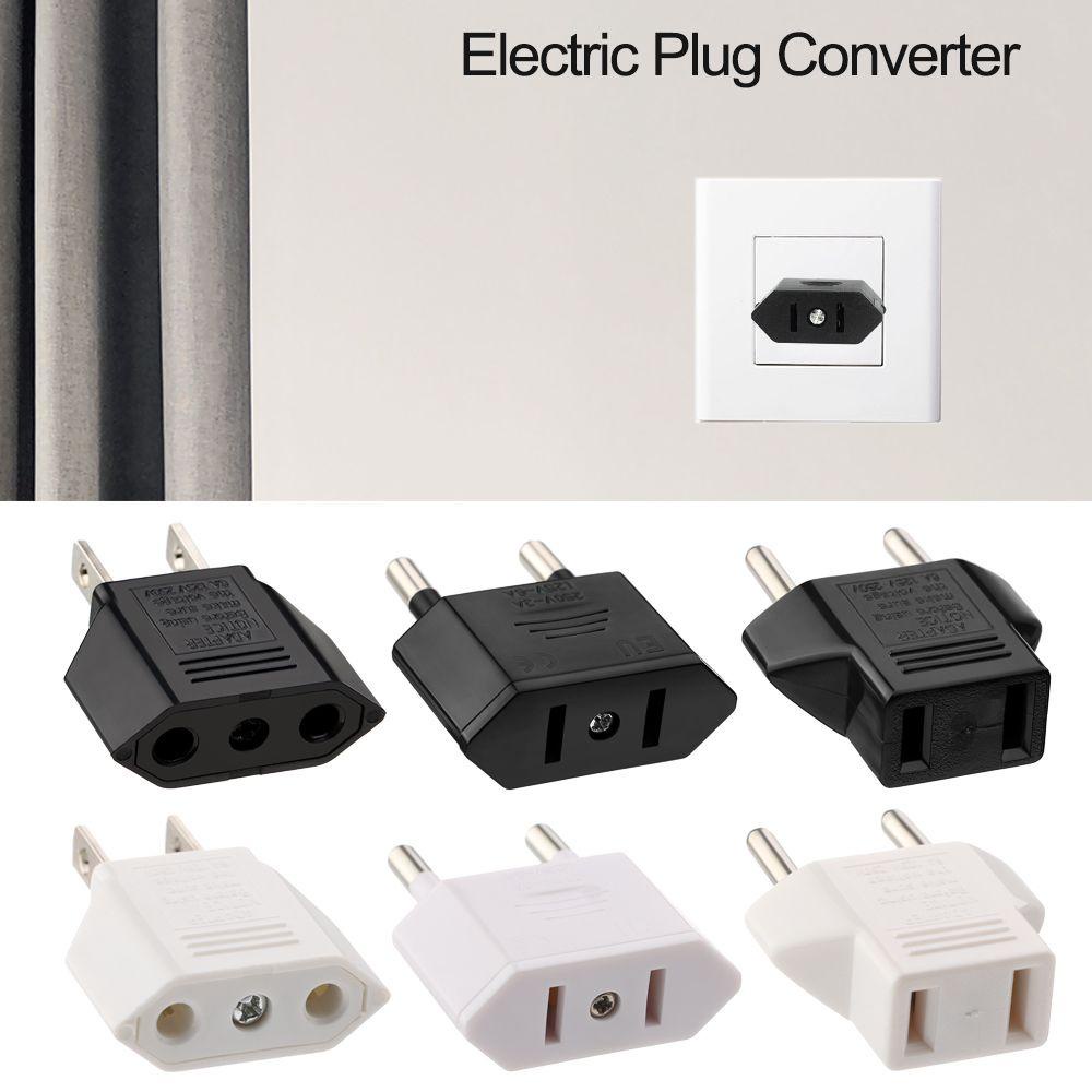 Top 1PC EU Plug Adaptor EU Plug AC Outlet EU To US Colokan Listrik Converter Power Adapter