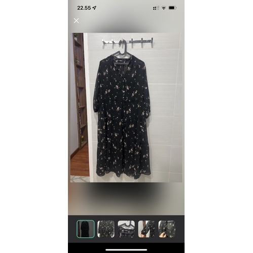 Uniqlo Flowery Dress with Black inner Camisole