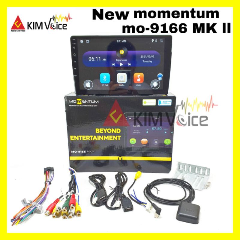 Head Unit Android MOMENTUM MO-9166 9 Inch Voice Command Carplay Android Auto