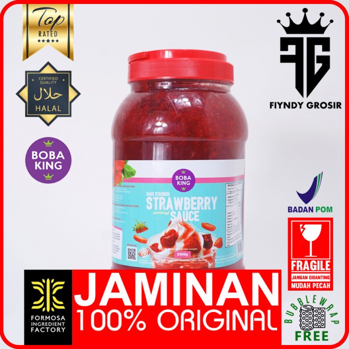 

STRAWBERRY SAUCE 2.3kg Merk BOBA KING / Toping / selai/ sauce