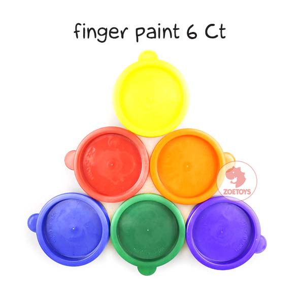 Zoetoys Finger Paint 6 Ct Warna Colors | Perlengkapan Mewarnai Melukis Painting dengan Jari Stamp | Cat Lukis Tangan Non-Toxic | Mudah dihapus | Mainan Edukasi Anak