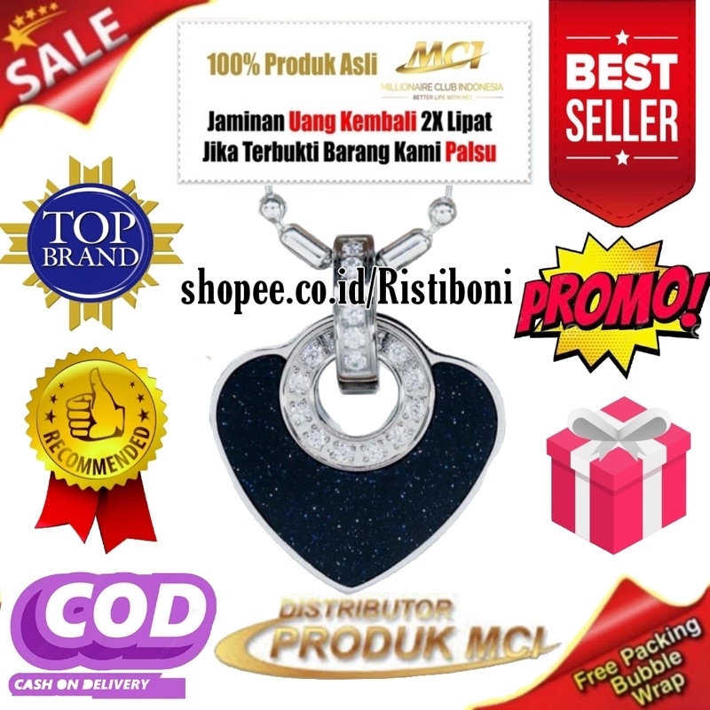 [TERBARU] Biocarbon Heart Blue | Kalung Mci | kalung kesehatan mci | pendant mci | new pendant