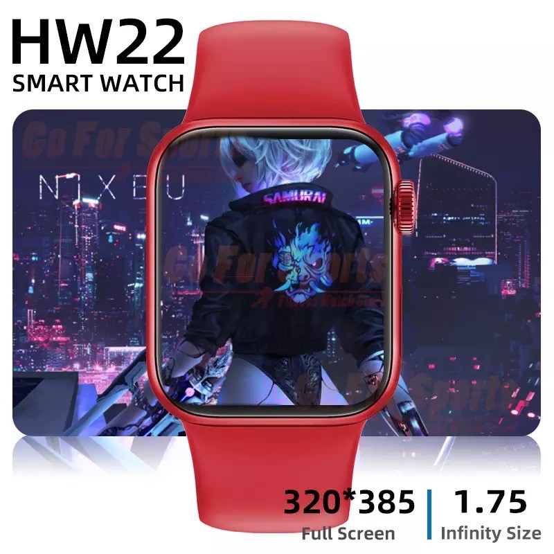 [CUSTOM WALLPAPER] Smartwatch jam tangan Original HW22 PRO MAX PLUS HW16 HW12 iwo series 6 pria Full Layar blood oxygen pressure telefon bluetooth IoS android 44mm