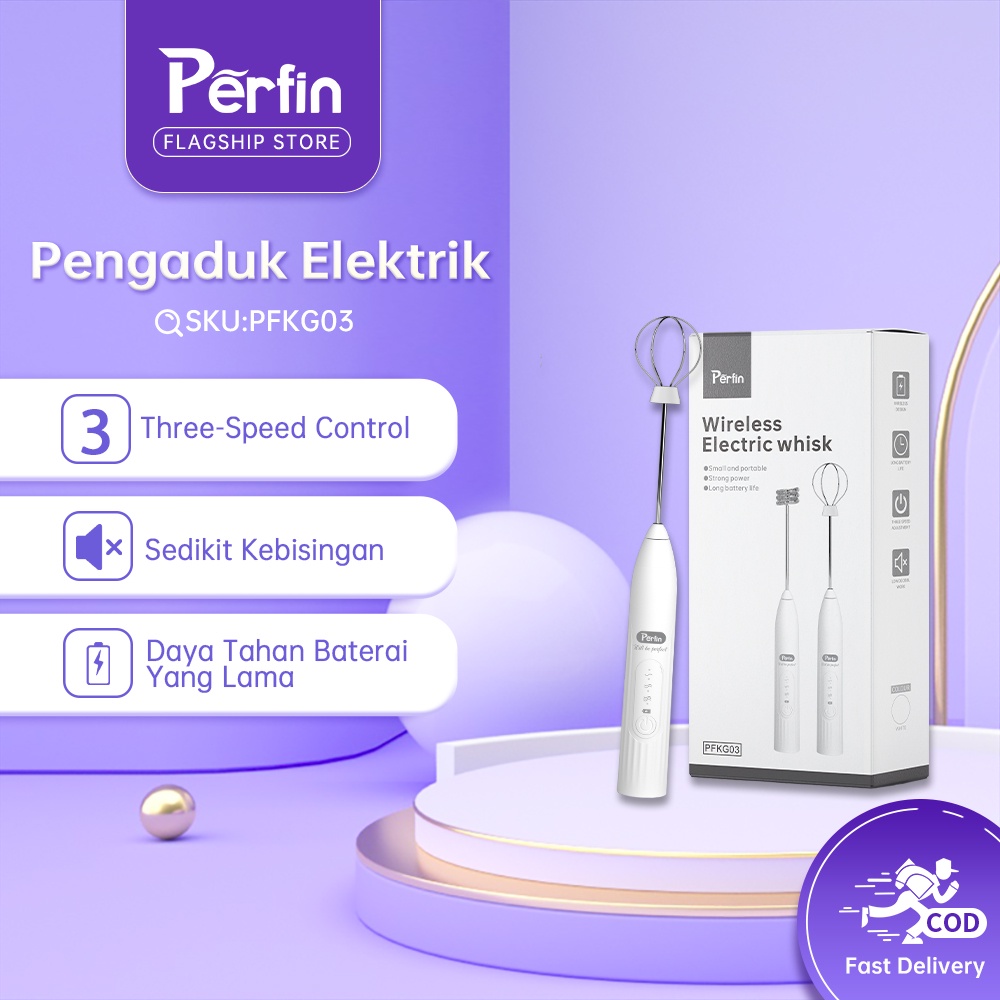 Perfin PFKG03 Hand Mixer Mini 2IN1 Coffee Mixer Hand Blender Pembuih Susu Pengocok Telur Handheld Blender USB Portable-PFKG03