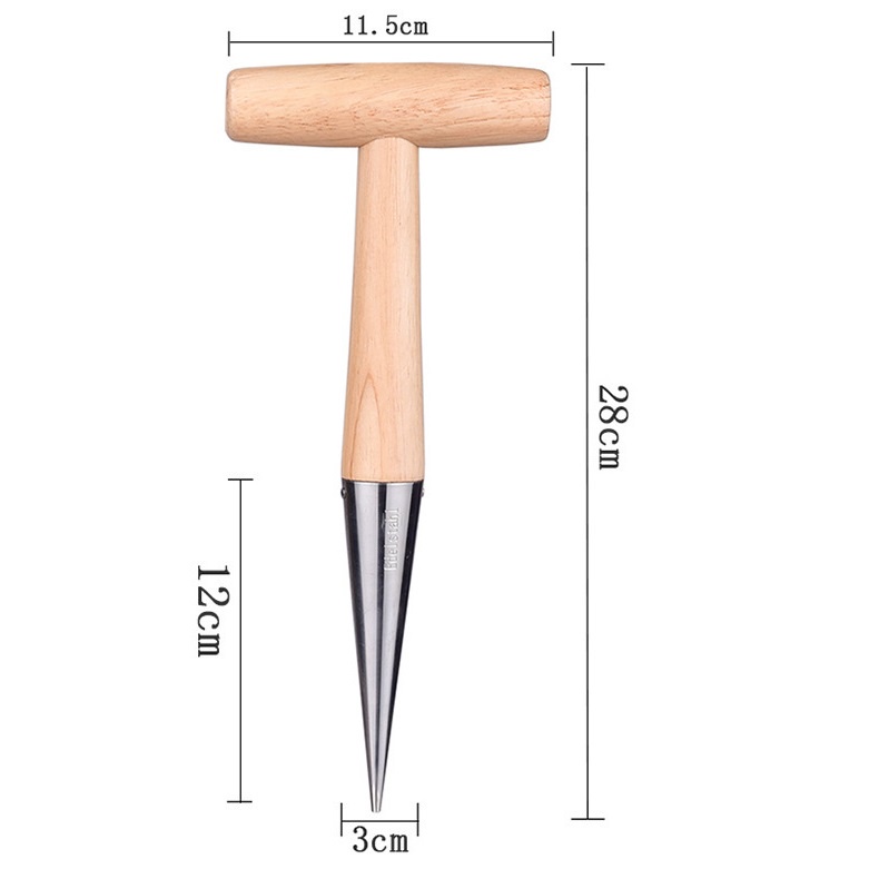 Alat Penanam Bibit Tanaman Bahan Stainless Steel 1Set Transplanter Bibit + Lubang Puncher