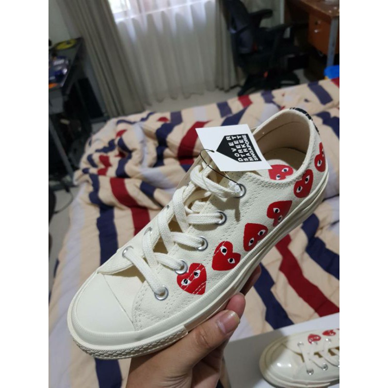 Converse X CDG Low White Multi Heart
