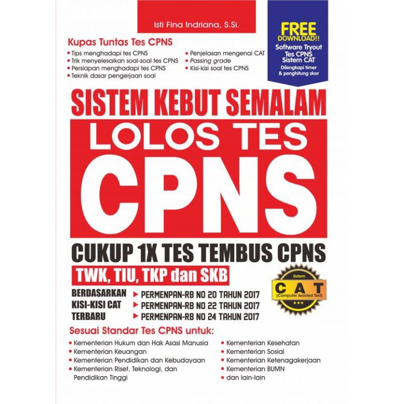 Gramedia Tasikmalaya - Sistem Kebut Semalam Lolos Tes CPNS Cukup 1X Tes Tembus CPNS