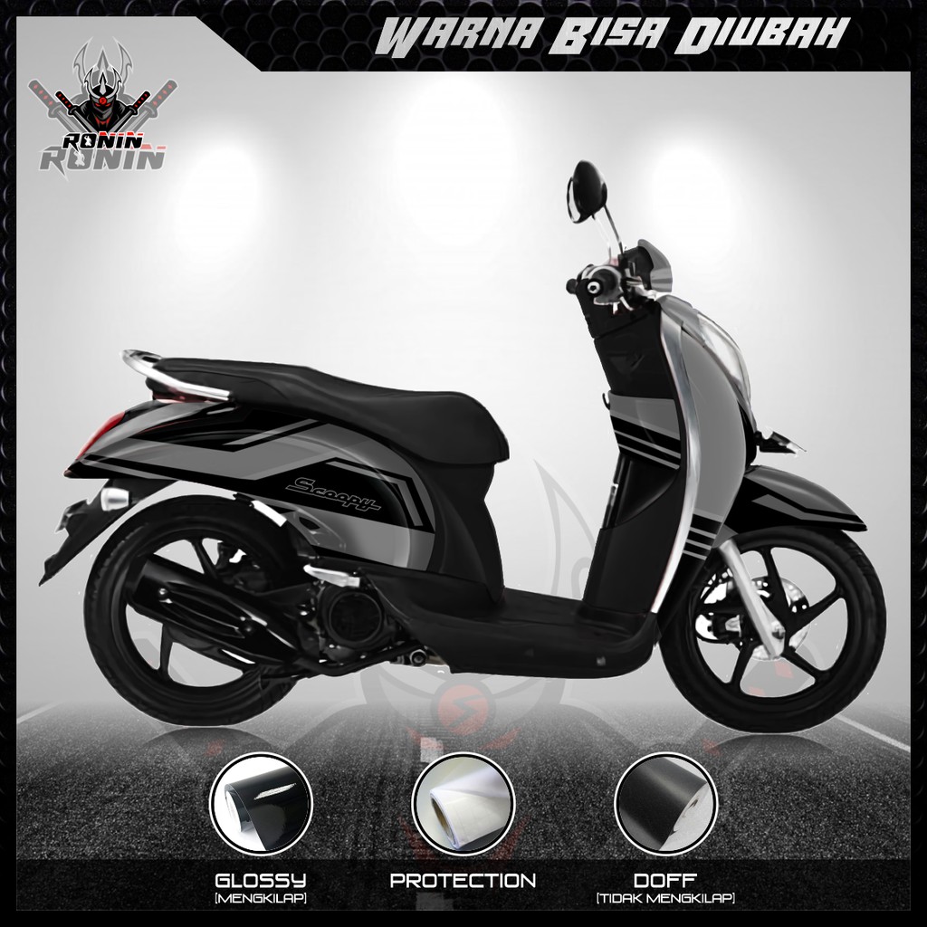 Sticker Decal Full Body Scoopy Karbu Scoopy Old Scoopy Lama Scoopy V 1 Motif Racing Ride Grey Shopee Indonesia