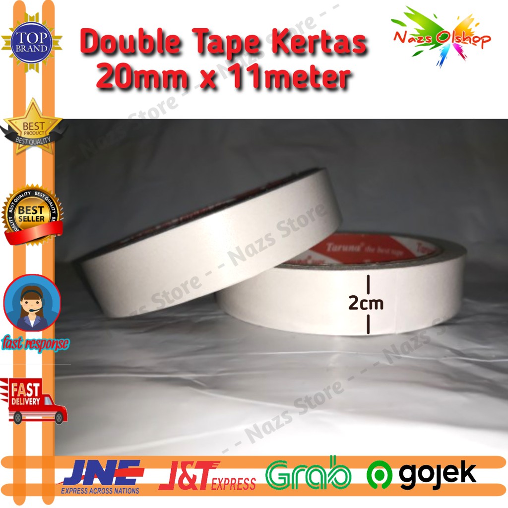 

Double Side Tape Perekat Kertas 2 Sisi 20 mm x 11 meter