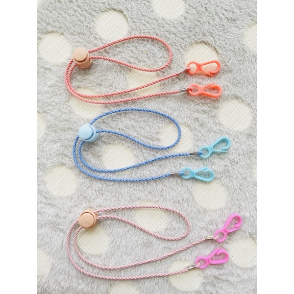 Strap Masker  Tali Elastis Konektor Headloop Tali Masker Kalung Masker tali gelombang polos