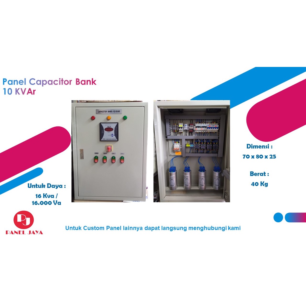 Panel Kapasitor Bank 10 KVAr (Panel Capacitor Bank Perbaikan Cosphi)