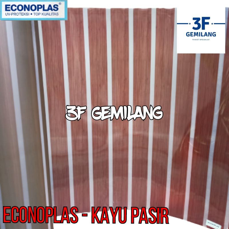 Fiber Plastik Penutup Pagar ECONOPLAS - INNOPLAS Motif Kayu METERAN