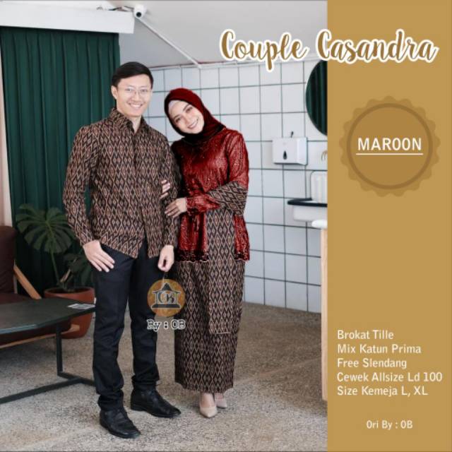 COUPLE CASANDRA BEST SELLER COUPLE KEBAYA BATIK FREE SELENDANG