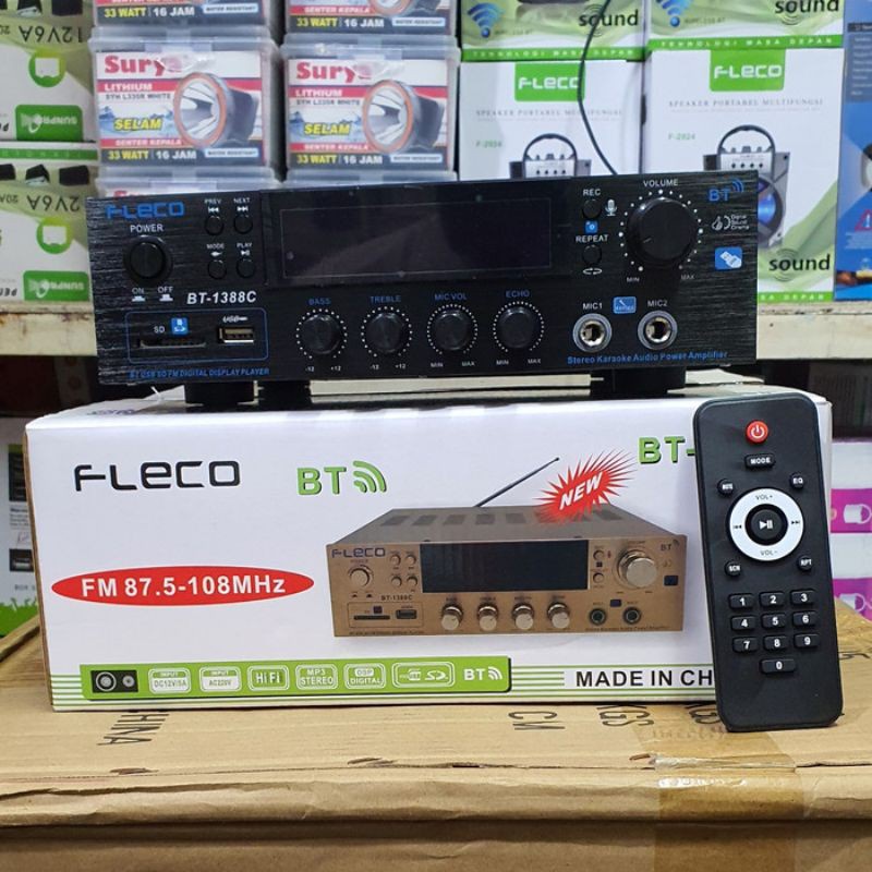 NEW~Power Amplifier FLECO BLUETOOTH FLECO BT-1388C 400W + Remote~FMS