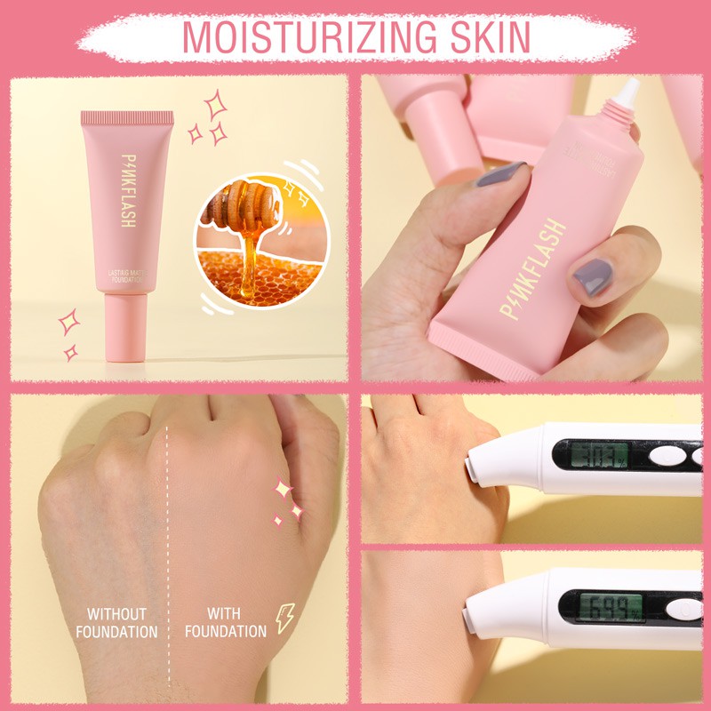 PINKFLASH #OhMySelf Lightweight Foundation Oil-control -6 Colors Celebshine