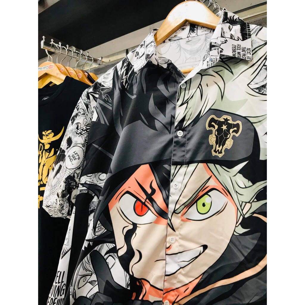 Kemeja Asta Mada Mada Fullprint Black Clover [READY STOCK SIAP KIRIM SIZE M L XL XXL]