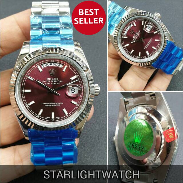JAM TANGAN PRIA ROLEX DAY DATE MESIN AUTOMETIC