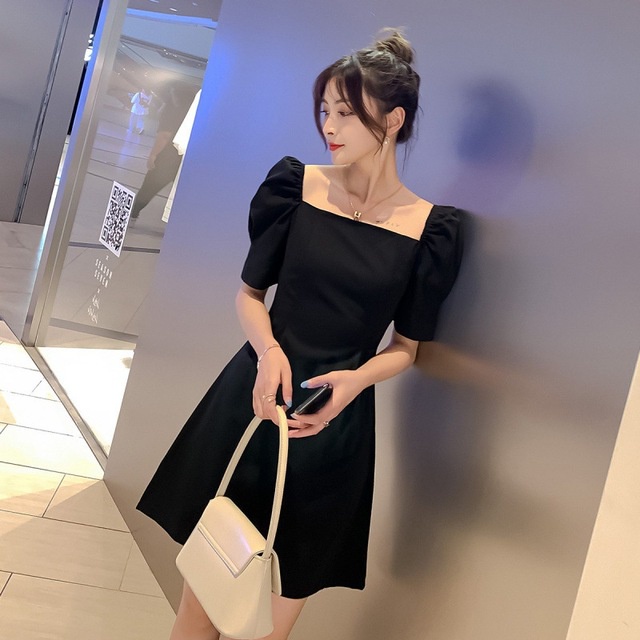 Baju Terusan Pesta untuk wanita Dress wanita Dress Hitam Midi Elegant Baju hitam Gaun Malam