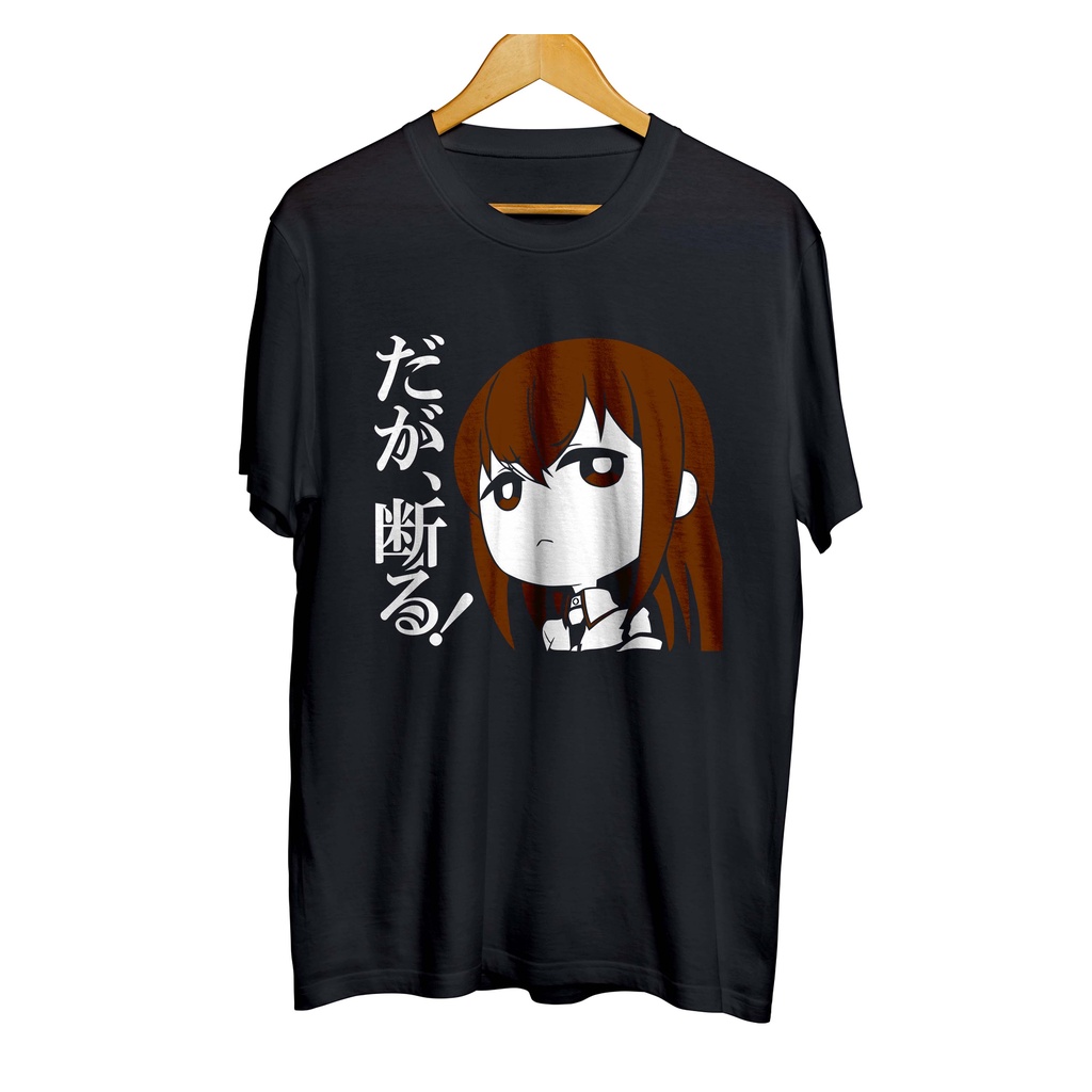 Kaos distro anime sticker KURISU - STEINS ; GATE material cotton combed 30s
