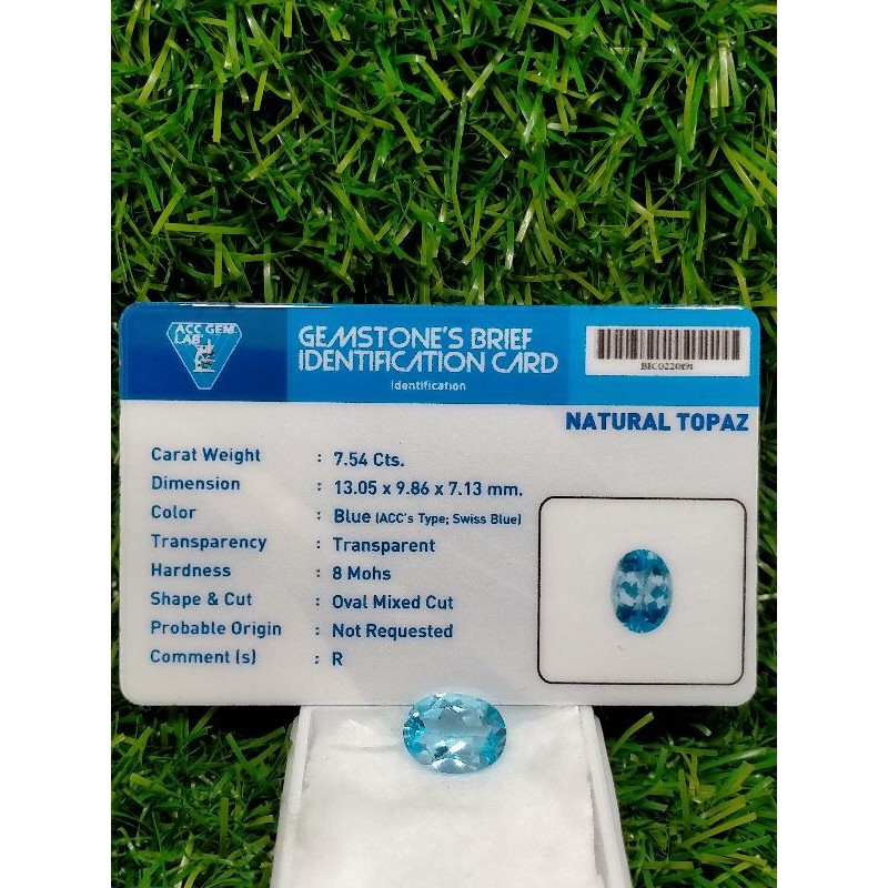 TERMURAH batu blue topaz bersertifikat/memo asli natural