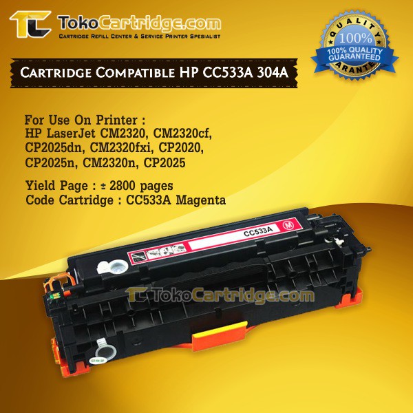 Cartridge Toner Compatible HP CC533A 304A Magenta