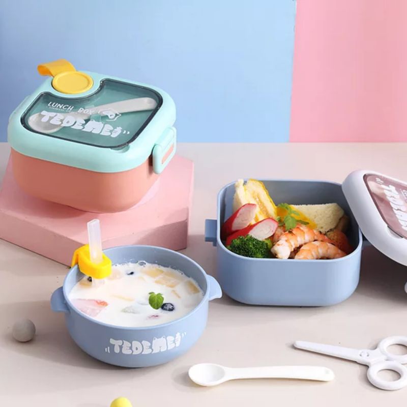 KOTAK MAKAN ANAK /LUNCHBOX ANAK BALITA SATU SEKAT TEDEMEI EKSLUSIF KD 6773