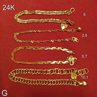 24K Gelang rantai tangan emas asli berbagai model variasi 24K Gelang rantai tangan emas asli berbagai model variasi
