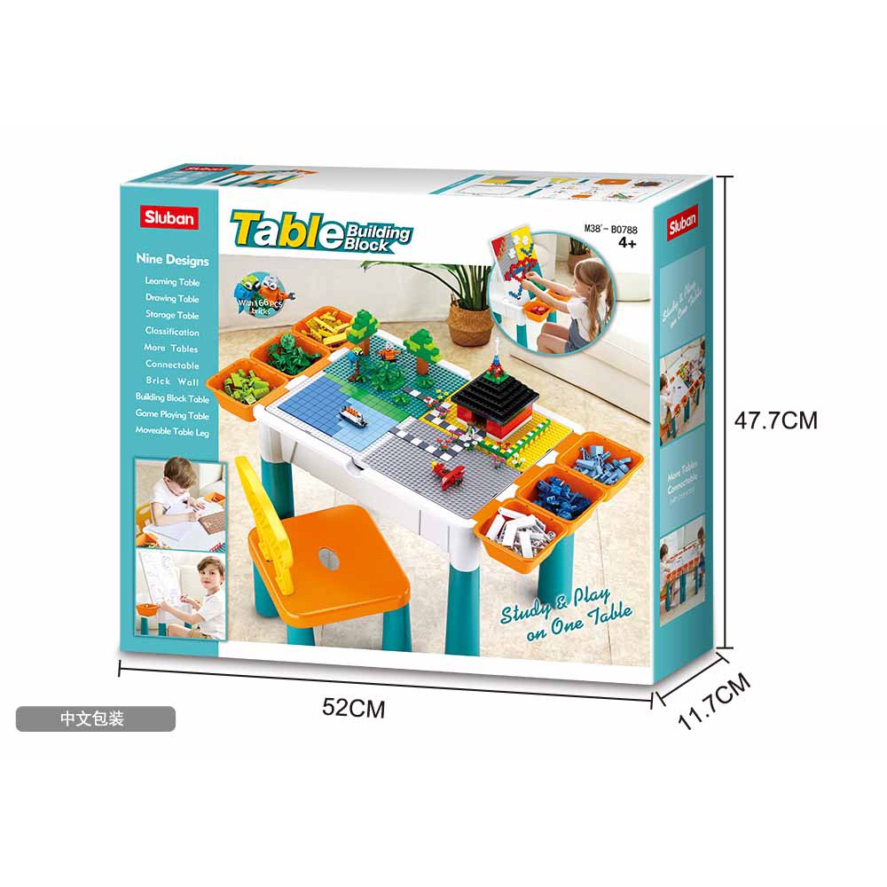Meja Balok Multifungsi Sluban Bricks / Table for Playing Building Block