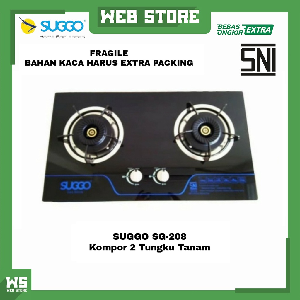 Jual Kompor Gas Tanam Tungku Kaca Suggo Glass Stove Sg Sg