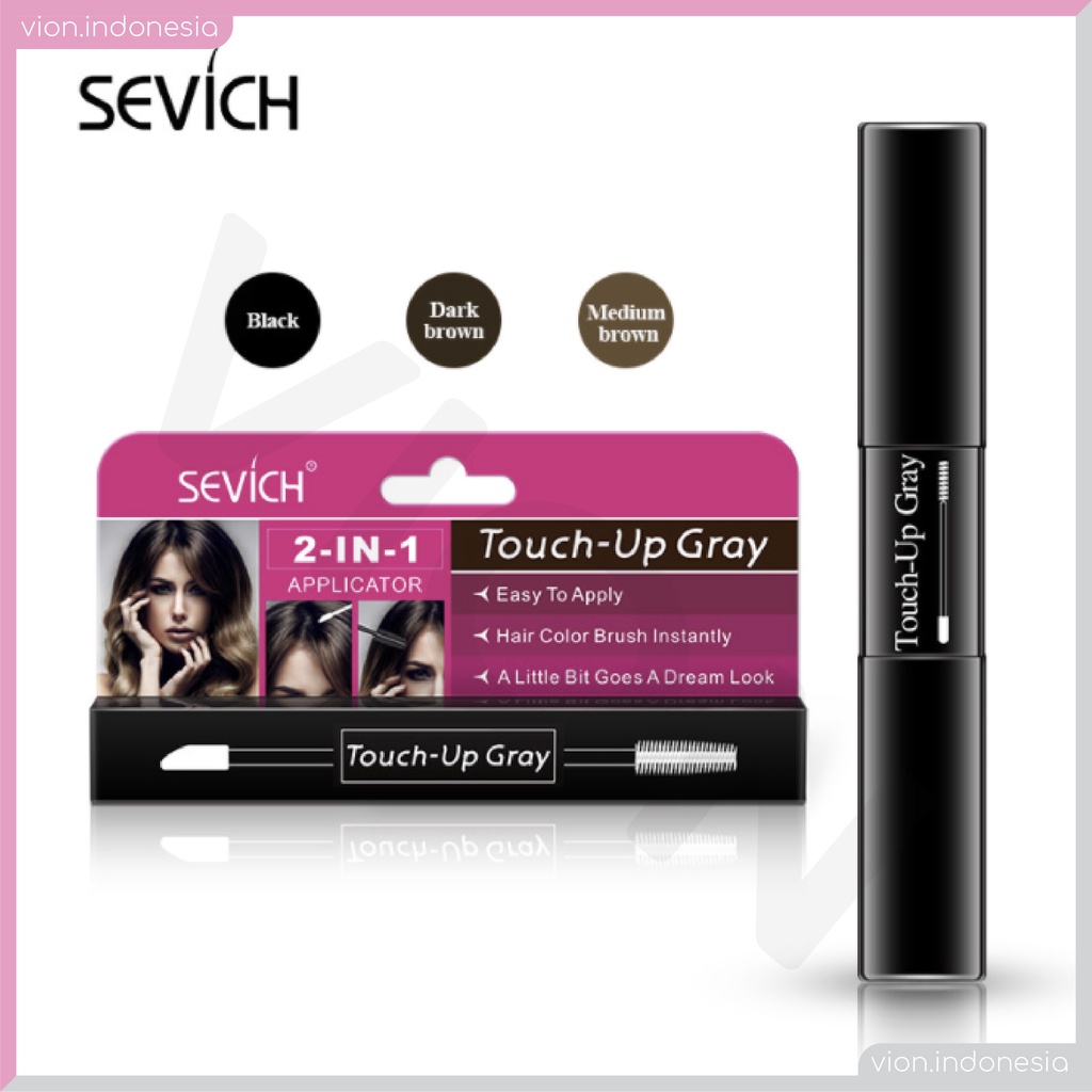 KACHI - SEVICH Touch Up Gray Hair Coloring Brush 2in1 Mascara Hair Dye Pen Maskara Rambut Penutup Uban SE002