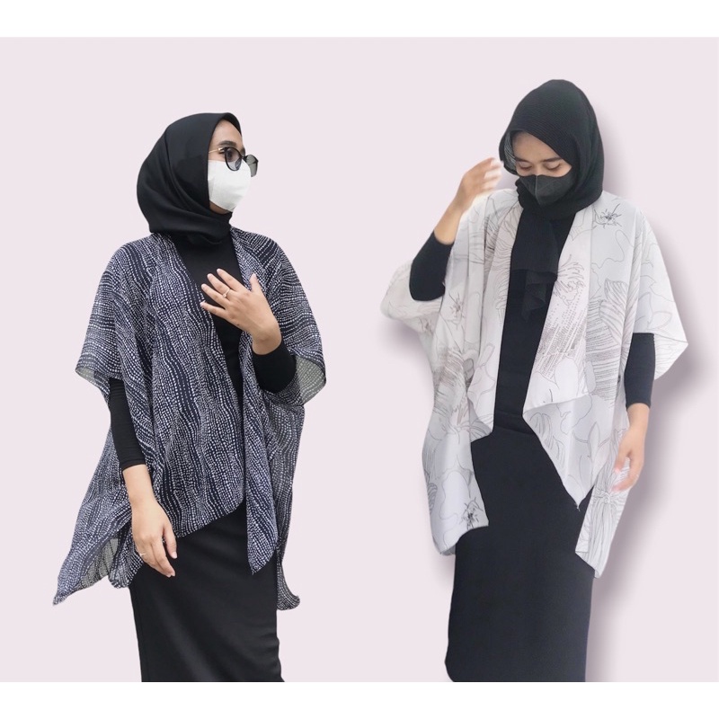 OUTER SCARF BATWING - OUTER MOTIF - LONG OUTER / CARDIGAN / OUTFIT WANITA CASUAL KONDANGAN ATASAN