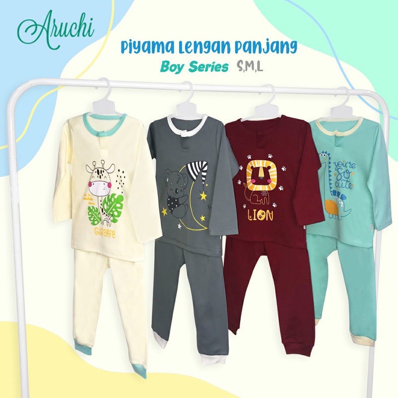 Aruchi Setelan sablon Panjang - Aruchi piyama bayi/Aruchi baby/Piyama bayi/Piyama anak