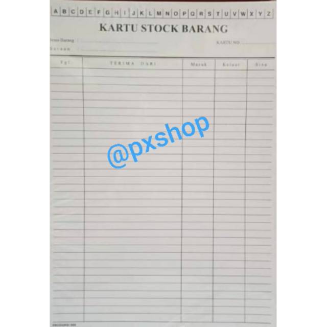 

Kartu Stock Besar Folio