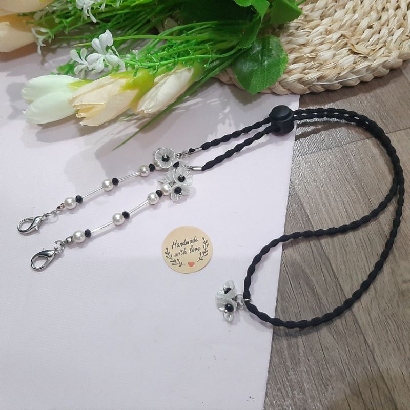 Azizamuslimah 2 in 1 kalung masker hijab / tali masker / strap masker / konektor masker / hijab /  s