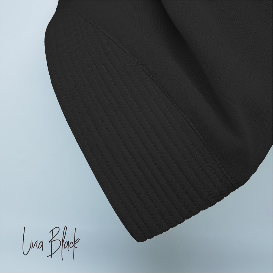 SALE Hijab Khimar livia alifa 2 layer oval / Jilbab 2 layer-Premium HITAM