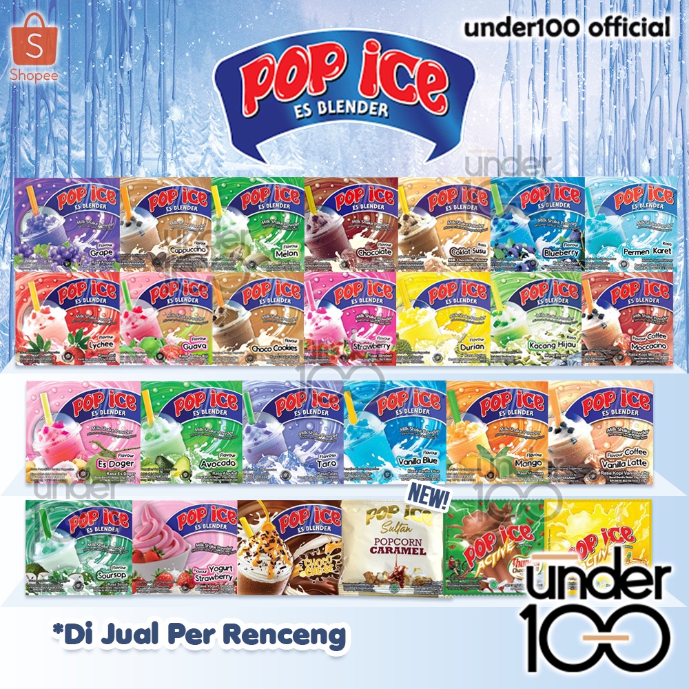 ❤ Under100 ❤ POP ICE Aneka Rasa Renceng | Isi 10 Sachet | Minuman Bubuk | BPOM