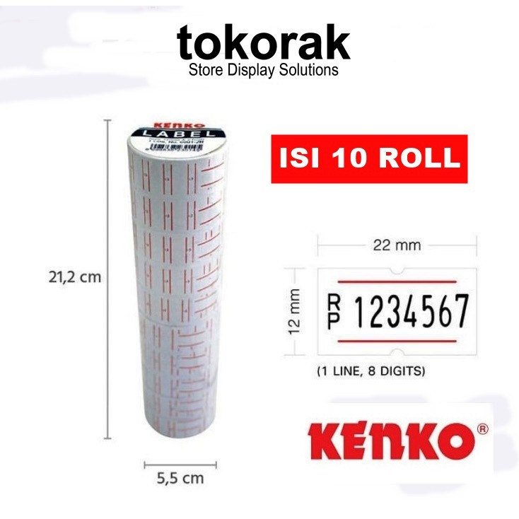 KENKO STICKER LABEL HARGA 1 BARIS LINE ISI REFILL PRICE LABEL MX5500