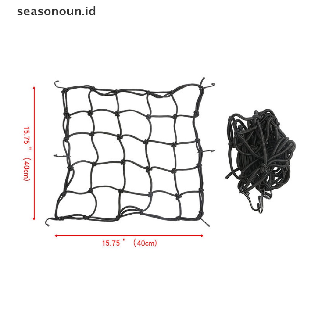 (seasonoun) Jaring Mesh Dengan 6 Hook Pengait Untuk Penyimpanan Barang Bawaan Motor Universal