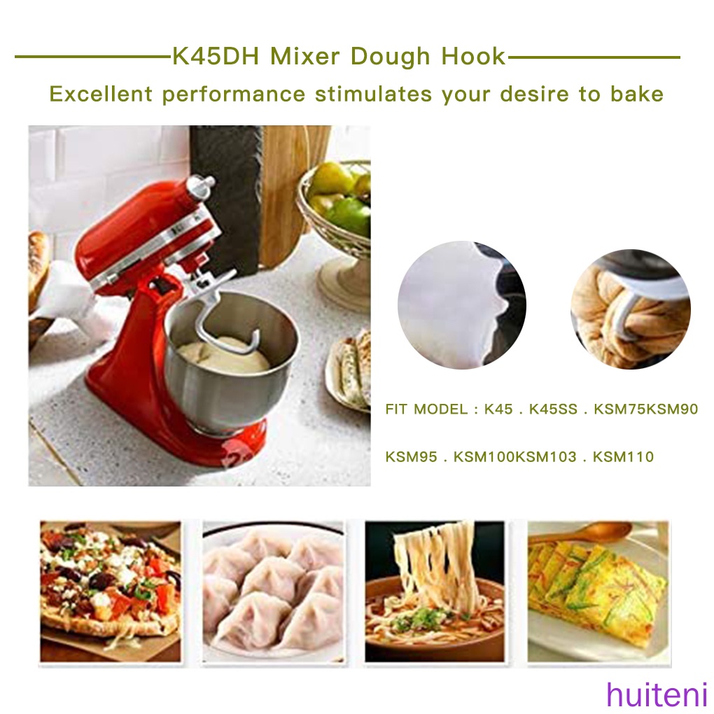 Kait Adonan Roti Bentuk C K45Dh Pengganti Untuk Stand Mixer Dapur K45 K45Ss Ksm90 4.5 Qt