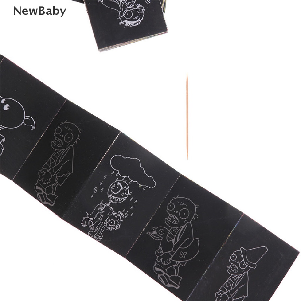 New 1 Pak 8 Lembar Kertas Gambar Gores Warnawarni Dengan Stik Untuk Anak