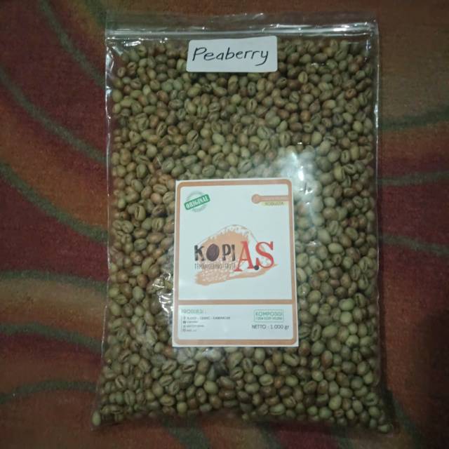 

Greenbean robusta peaberry alias kopi lanang