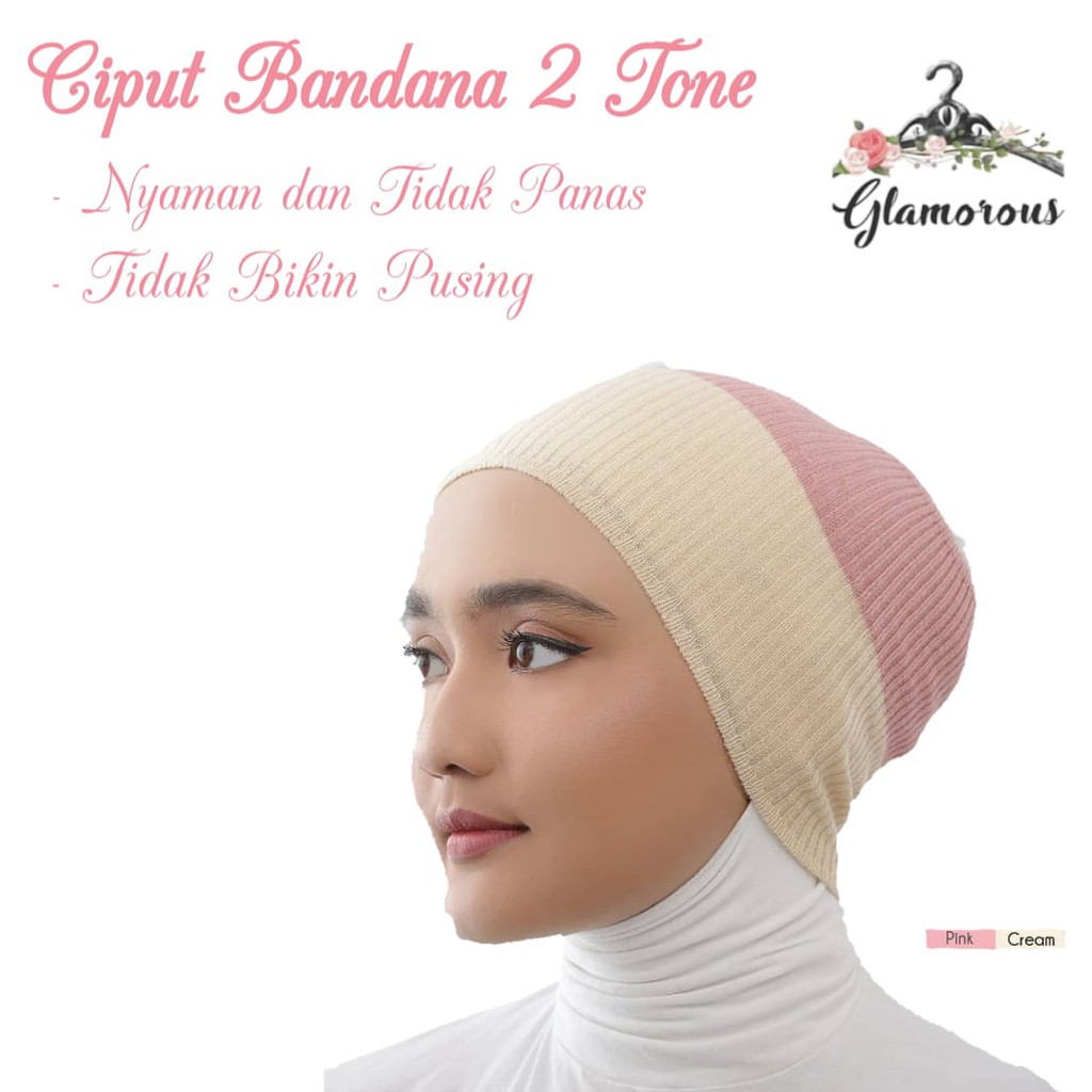 Bandana Rajut 2 Warna / Ciput Rajut 2 Warna (Pilihan Warna Random)