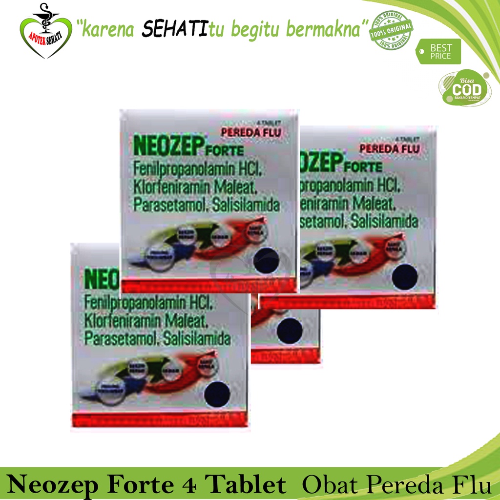 NEOZEP FORTE PER 3 PCS UNTUK DEMAM FLU SAKIT KEPALA HIDUNG TERSUMBAT