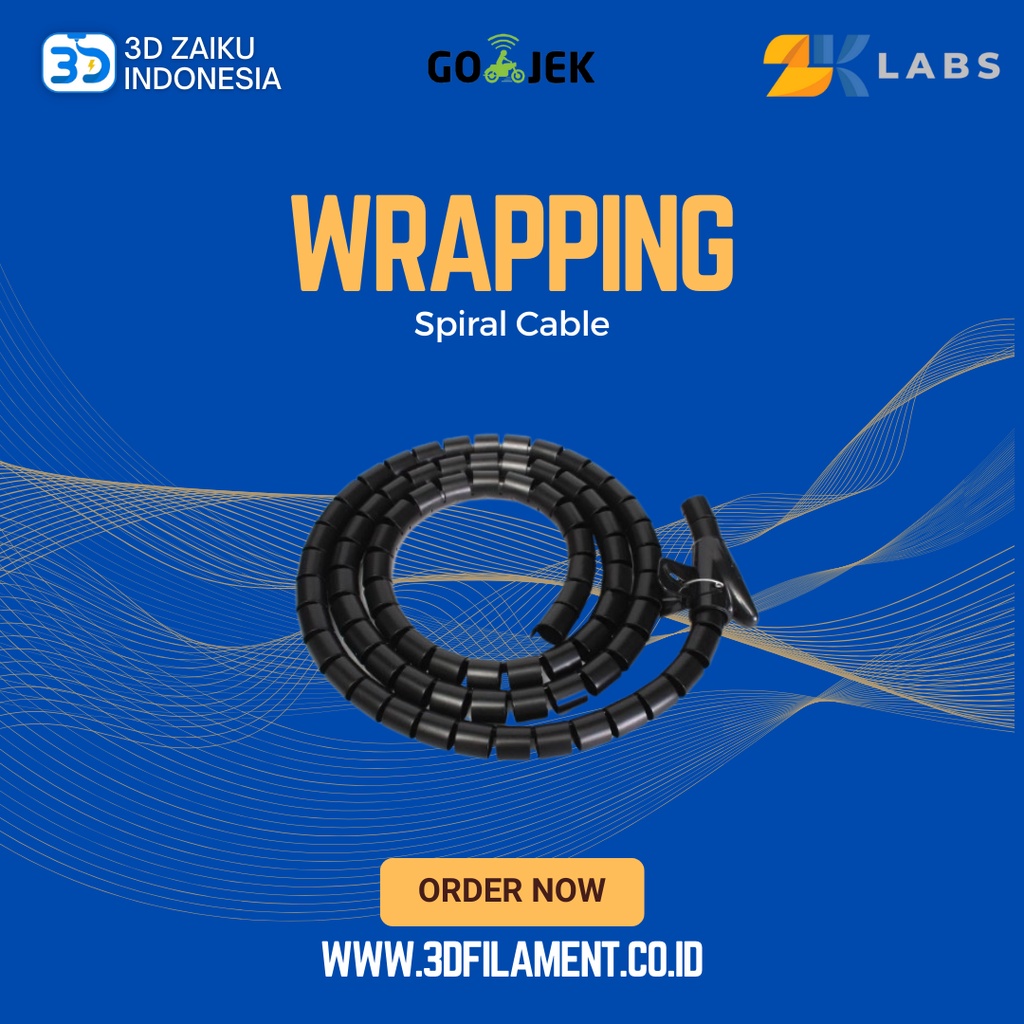 3D Printer Wrapping Spiral Cable Merapihkan Kabel Mesin 3D Printer CNC