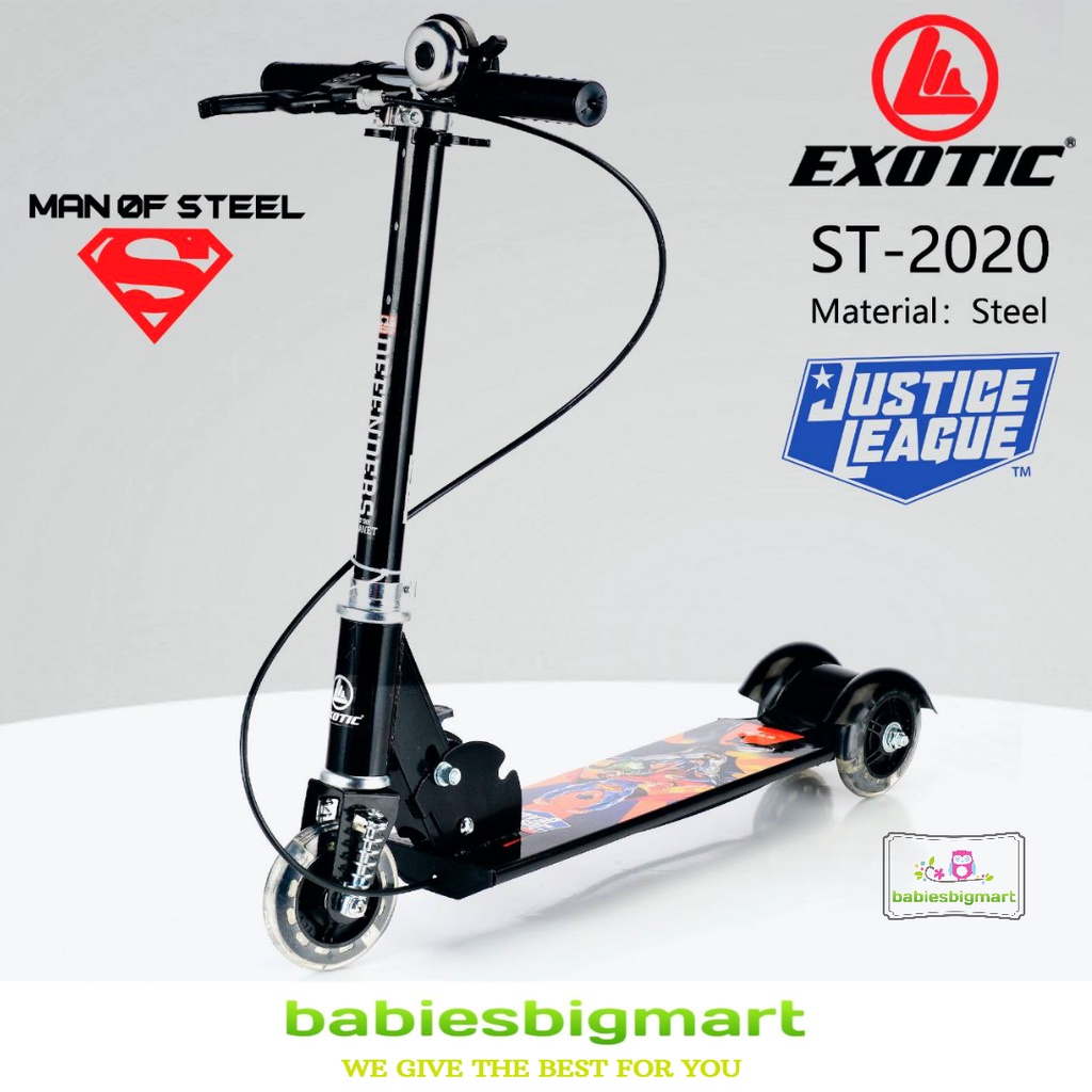 SCOOTER EXOTIC ST 2020 / VR 09 B / PMB 09 REM TANGAN OTOPED SKUTER ANAK NEW JUSTICE LEAGUE